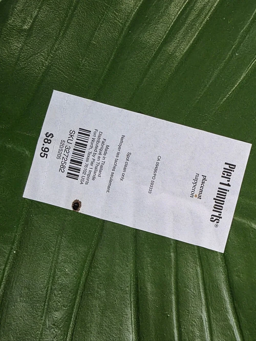 Pier 1 Monstera Leaf Placemat Set Of 8 17x16 Tropical Patio Hollywood Regency